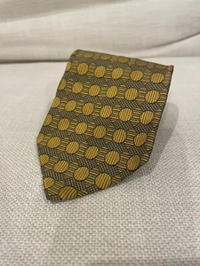 Cravatta da collo Ermenegildo Zegna uomo in seta geometrica oro - Foto 1 di 8