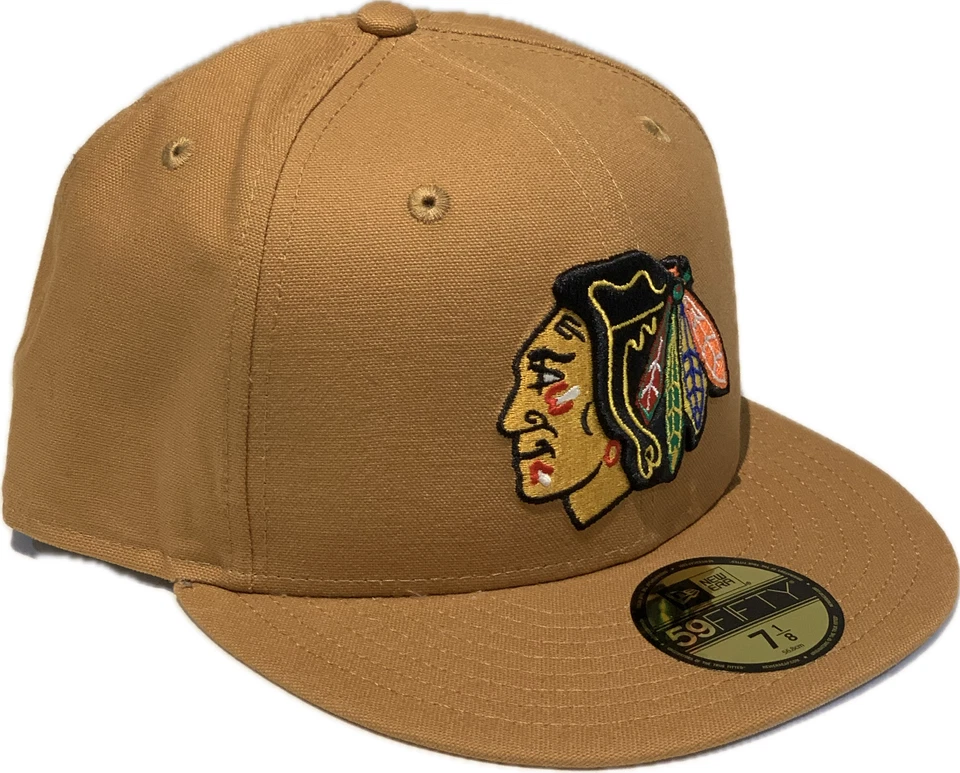 New Era Light Bronze Chicago Blackhawks NHL Hockey Custom 59FIFTY Fitted Hat - Image 1 of 4