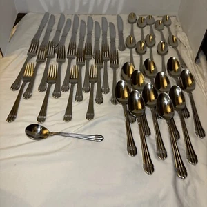 Hampton Silversmiths Odyssey Stainless Steel Flatware 37 Piece Lot Silverware - Picture 1 of 12