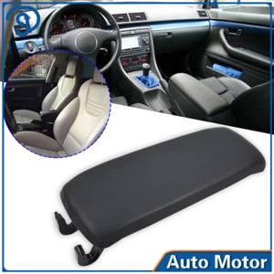 Black Leather Armrest Center Box Console Lid Cover hf For 2004-2008 Audi A4 B7 - Picture 1 of 16