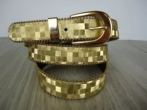 Cintura donna oro a scacchi metallizzati novità mafia moglie festival bordo perline oro - Foto 1 di 6