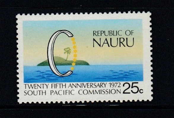 Sello NAURU 25 Aniversario Comisión del Pacífico Sur MNH Foto 1 de 1