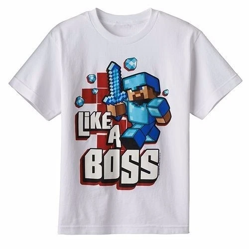 Camiseta Minecraft Like A Boss Juvenil Licencia Oficial [BLANCA] Foto 1 de 1