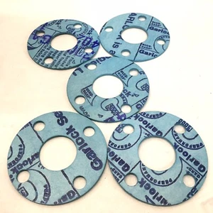 LOTTO 5 GUARNIZIONI FLANGIA GARLOCK BLUE-GARD 300 11/2" (CON 4 FORI BULLONI) - SPESSORE 1/8" - Foto 1 di 5