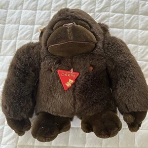 Vintage 1988 DAKIN TSURUYA GORILLA Plush Stuffed Animal Dark Brown Ape Monkey - Picture 1 of 13