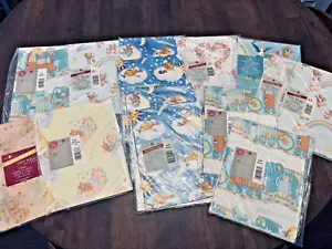 18 Vtg American Greetings Gift Wrapping Paper New Welcome Baby New Old Stock - Picture 1 of 10