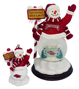 Arkansas Razorbacks City Limits Snow Globe w/Ornament-The Memory Company-New - Picture 1 of 12