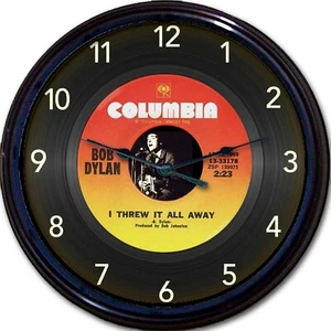 Bob Dylan I Threw It All Away Wall Clock Retro Image of Vinyl 45 RPM Record 10" - Picture 1 of 1