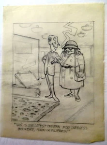 AL KILGORE dibujo a lápiz 8 x 10 CUBIERTA DE PISO SEMANAL revista dibujos animados AKd348 - Imagen 1 de 2