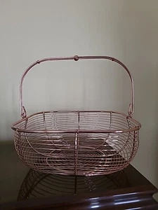 Copper Wire Basket/ Bread Basket/ Fruit Basket 11" Diameter - Picture 1 of 6