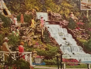 Chicago IL Olson Rug Co Waterfall and Rock Gardens Postcard unused PR - Picture 1 of 3