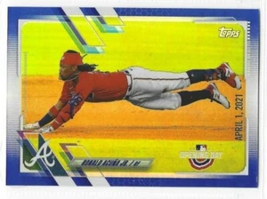Ronald Acuna Jr 2021 Topps Opening Day BLUE FOIL #150 Braves - Picture 1 of 1