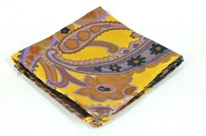 Lord R Colton Masterworks Konya Tuscan Gold Floral Silk Pocket Square - $75 New - Picture 1 of 3