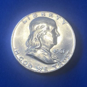 1961 D Franklin Half Dollar Superb GEM BU Stunning Uncirculated Gem ((GORGEOUS)) - Picture 1 of 18