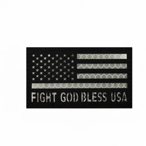 REFLEKTIERENDER IR US AMERICAN USA FIGHT GOD BLESS USA MILITRAY HOOK LOOP PATCH DUNKEL - Bild 1 von 3