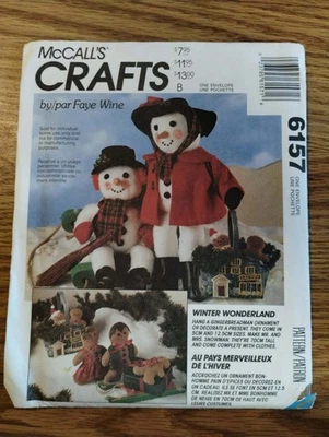 6157 McCall's Sewing Pattern Snowmen Gingerbread Christmas, Factory Folded - Image 1 of 4