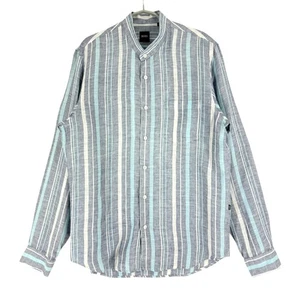 Hugo Boss Men's Casual 100% Linen Long Sleeve Shirt Size M - Picture 1 of 9