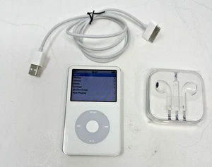 Apple iPod Classic 5ta Generación A1136 Blanco 30GB PROBADO FUNCIONA MUY BIEN Lote - Imagen 1 de 7
