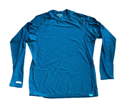 NRS Shirt Men Sz M Blue Long Sleeve Stretch Performance Outdoor Fishing UPF 50+ - Image 1 of 4