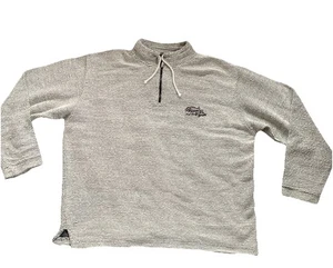 Weird Fish Mens 1/4 Zip Jumper White Grey Macaroni Sweater Waffle Walking 2XL  - Picture 1 of 9