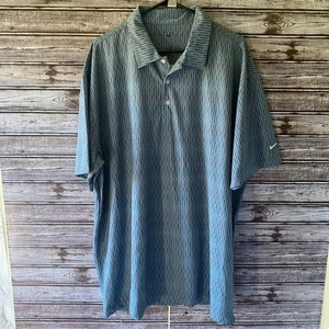 Camisa Polo Nike Golf Para Hombre Manga Corta Talla XXL Azul Gris Púrpura Patrón Logo - Imagen 1 de 7