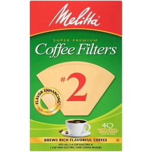 Filtros de café de cono Melitta #2, marrón natural, 40 unidades - Imagen 1 de 10