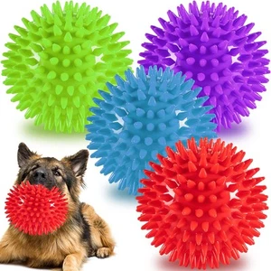 4.5” Heavy Duty Squeaky Dog Balls Toys for Medium Large Dogs 4 Pack Indestruc... - Picture 1 of 6