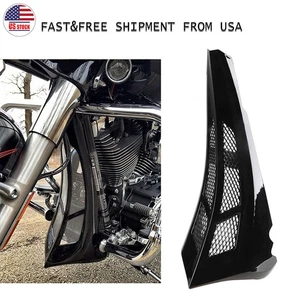 Fit For Harley Road Street Glide FLHX 2014-2020 Gloss Black Chin Spoiler Scoop - Picture 1 of 9