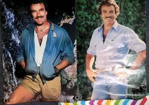(2) Vintage 1980er Tom Selleck Poster Magnum Pi Poster Lot - Bild 1 von 7