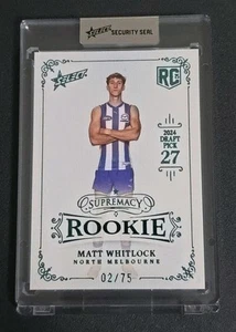 Select 2025 AFL Supremacy Rookie RPB27 MATT WHITLOCK Platinum Blue 02/75 - Picture 1 of 2