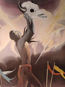 " Vision Quest " by Native American Artist Paha Ska Vintage Print 1976 - Picture 1 of 20