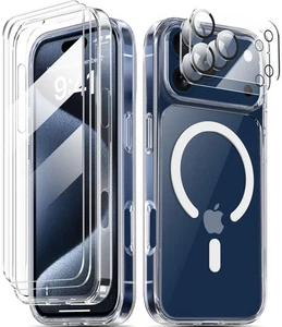 Magnetic for iPhone 17 Pro Max Case With Screen Protector + Camera Lens - Picture 1 of 6