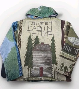 1 Of 1 Custom Hand Made Hoodie Cabin House + Horses, Trevs1of1, Art 25x30.5" - Picture 1 of 16