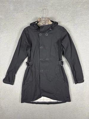 Chaqueta de lluvia REI para mujer XS negra Kyoto cremallera a presión trinchera con capucha cremallera Foto 1 de 4