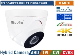 TELECAMERA DOME IBRIDA 4in1 AHD TVI CVI CVBS OTTICA 2.8mm 8MP 4K ULTRA HD - Foto 1 di 2