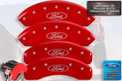 Cubiertas de pinza de disco de freno MGP rojas delanteras + traseras "Ford" Edge 2015-2018 rotor de 14" Foto 1 de 4