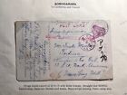 1915 WWI Japan POW Postcard Cover Camp Aonogahara to Fortuna CA USA