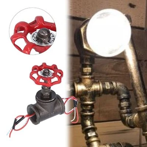 Vintage 3/4 Zoll Absperrventil drehbarer Lichtschalter mit elektrischem Kabel für Steampunk - Bild 1 von 12