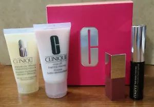 Clinique 4 pc Happy Skin Essentials - Cleanser, Moisturizer, Mascara & Lip Pop - Picture 1 of 4