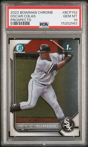 2022 Bowman Chrome Prospects #BCP152 Oscar Colas Rookie RC PSA 10 - Picture 1 of 2