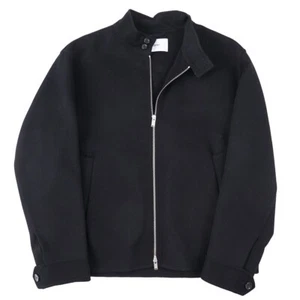 Lardini F/W 24-25 Relaxed-Fit Black Flannel Wool Bomber Jacket L (Eu 52) NWT - Picture 1 of 8