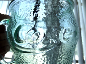 Retro Coke Glass Coca-Cola Green Pebble-Glass Pitcher - Picture 1 of 9