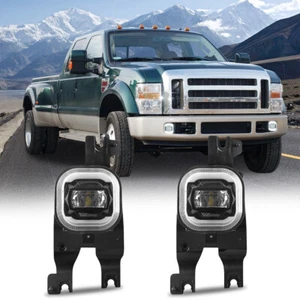 For Ford F-250 SUPER DUTY 2008 2009 2010 LED Bumper Halo Fog Lights Driving Lamp - Picture 1 of 12
