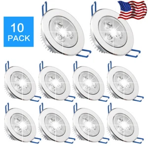 10PC 9W 3LED Downlight Spotlight Recessed Ceiling Light Bulb Lamp With Driver US - Picture 1 of 10