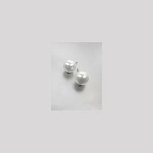 CLASSIC Gorgeous Luminous 8mm Diameter White Faux Pearl Stud Post Earrings S - Picture 1 of 1