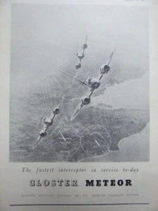 1/1949 PUB GLOSTER AIRCRAFT METEOR RAF INTERCEPTOR ORIGINAL AD - Bild 1 von 1