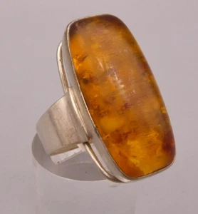 Ring Silber 835 aufregendes Design wunderbare Variante mit Bernstein FISCHLAND - Bild 1 von 4