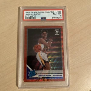 2019-20 Panini Donruss Optic Jordan Poole RC TMALL Red Wave #169 PSA 8 Low Pop! - Picture 1 of 2