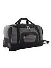  25" Polyester Rolling Travel Duffel Bag, Black