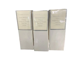 JOB LOT X 3 SINGLE FITTED VALANCE SHEETS CREAM COLOUR BARGAIN JOB LOT - L586 - Picture 1 of 2